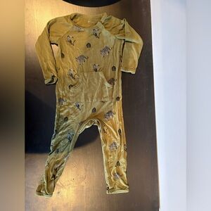 Kyte BABY Olive Green Animal Print Footie